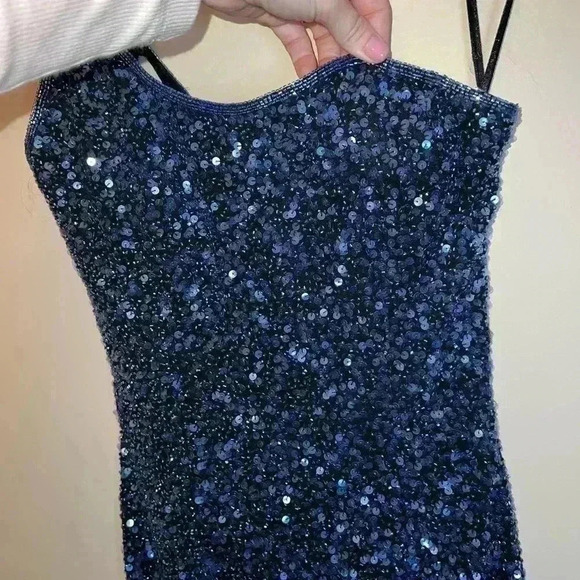 SCALA vintage SEQUINS FORMAL DRESS SMALL - Picture 3 of 16
